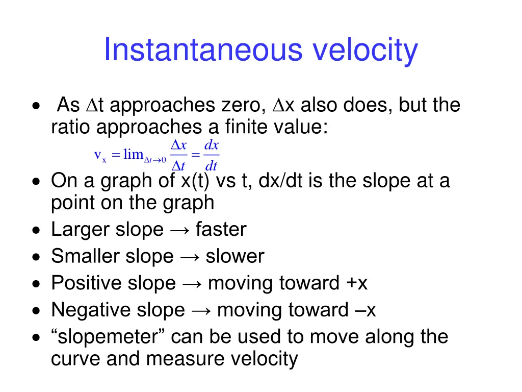 instantaneous velocity