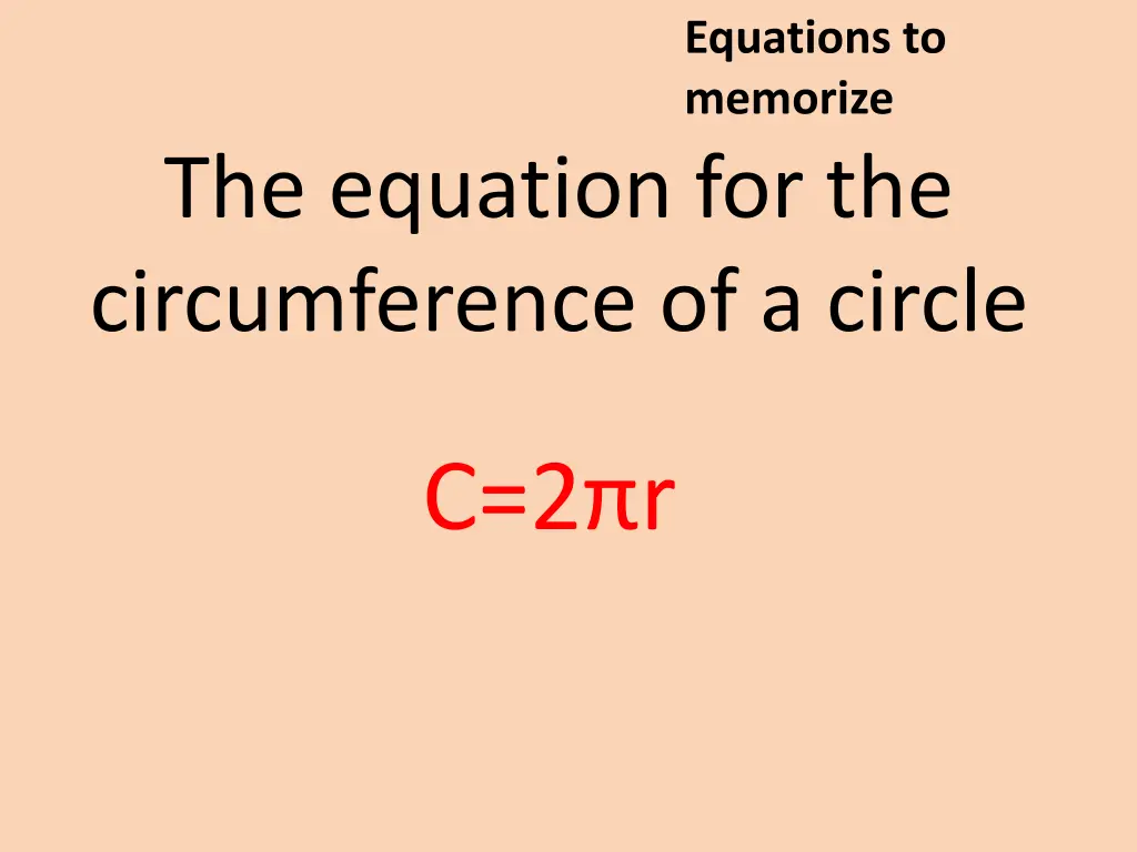 equations to memorize 3