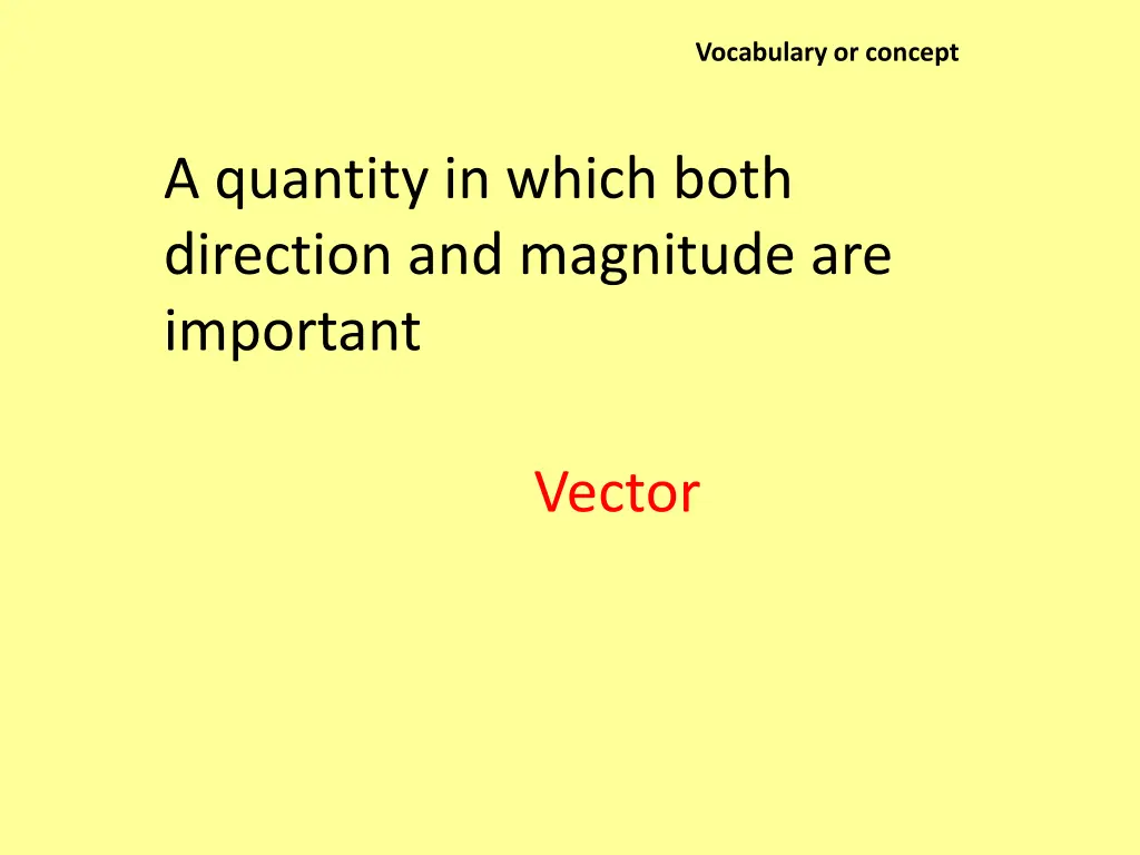 vocabulary or concept