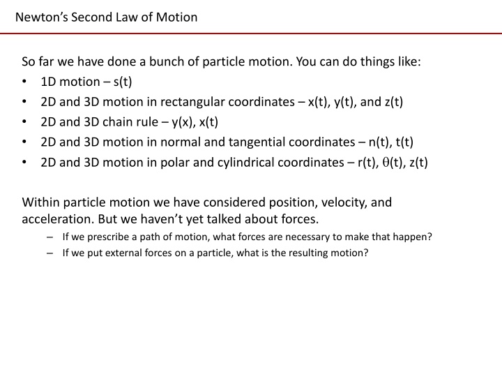 newton s second law of motion