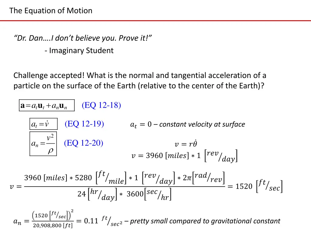 the equation of motion