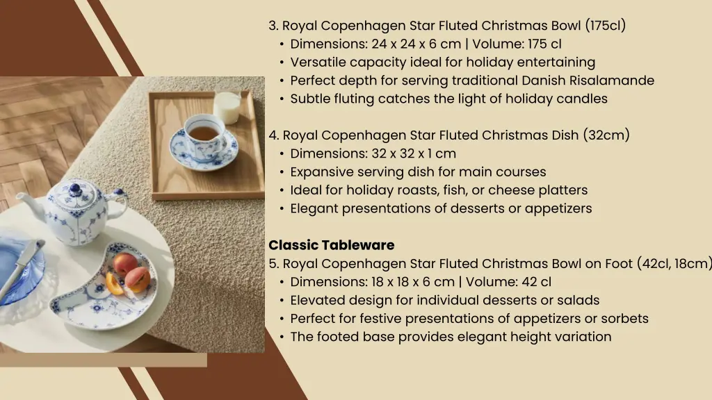 3 royal copenhagen star fluted christmas bowl