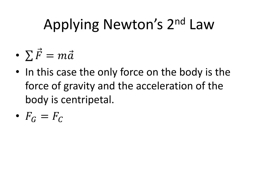 applying newton s 2 nd law