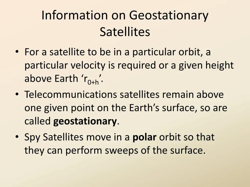 information on geostationary satellites