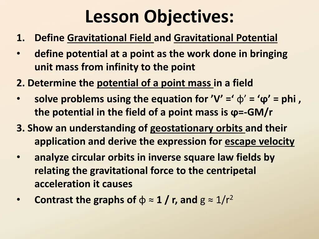 lesson objectives