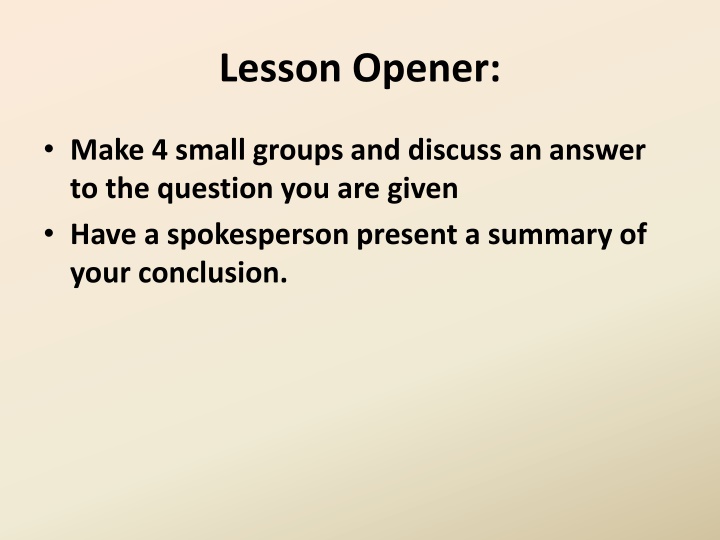 lesson opener