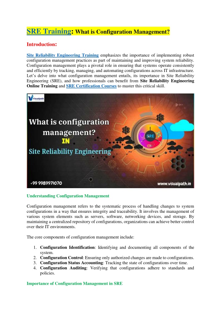 sre training what is configuration management