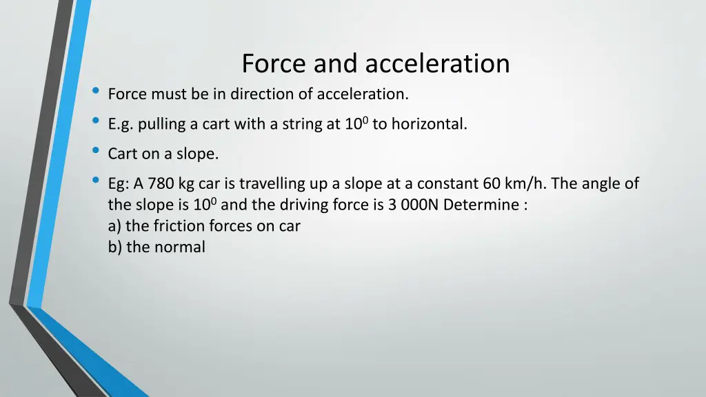 force and acceleration