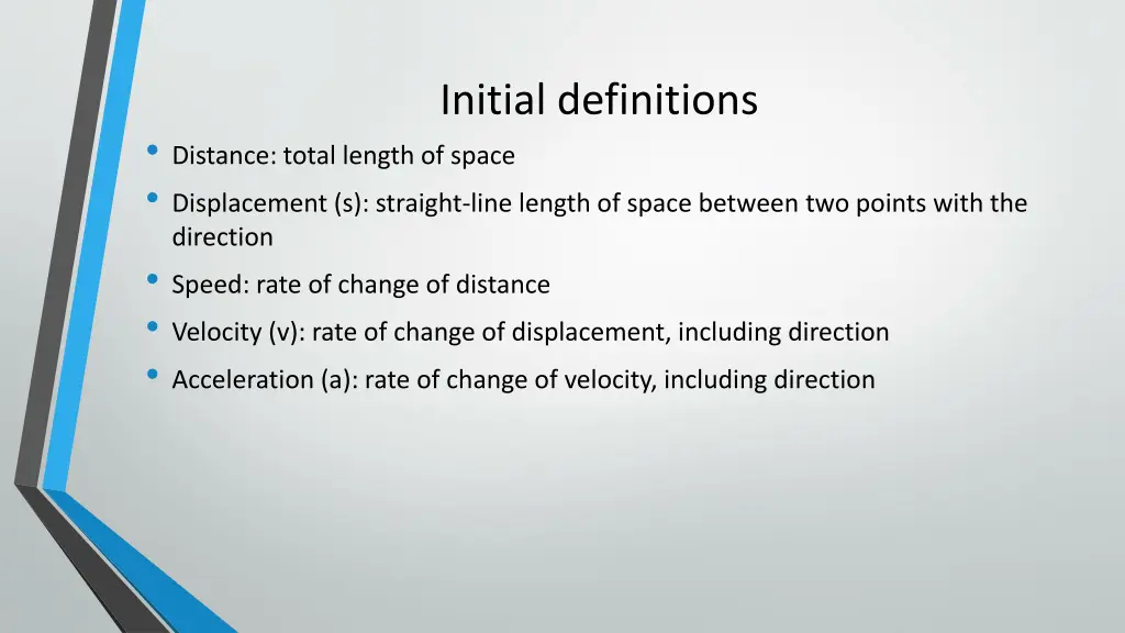 initial definitions