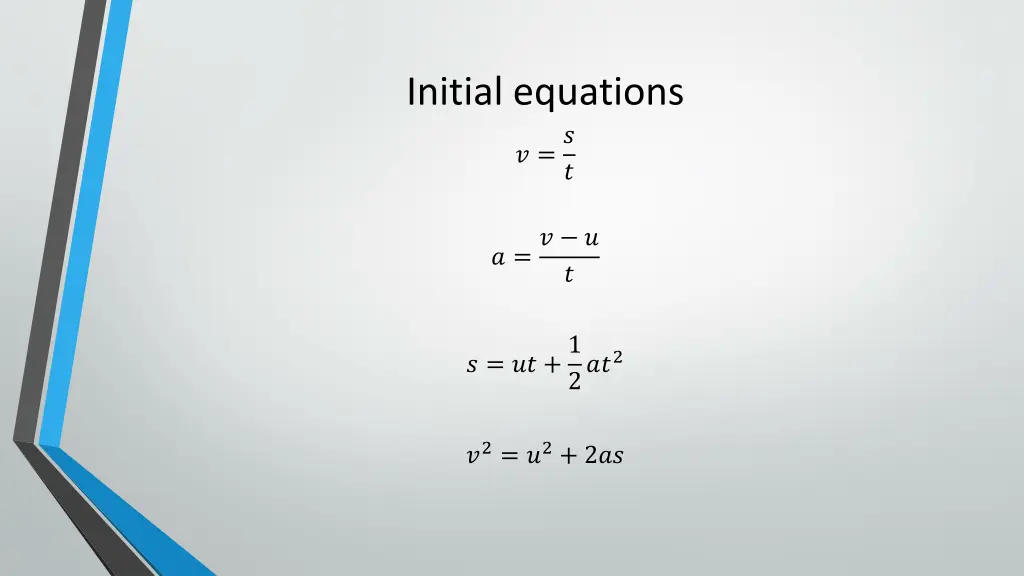 initial equations