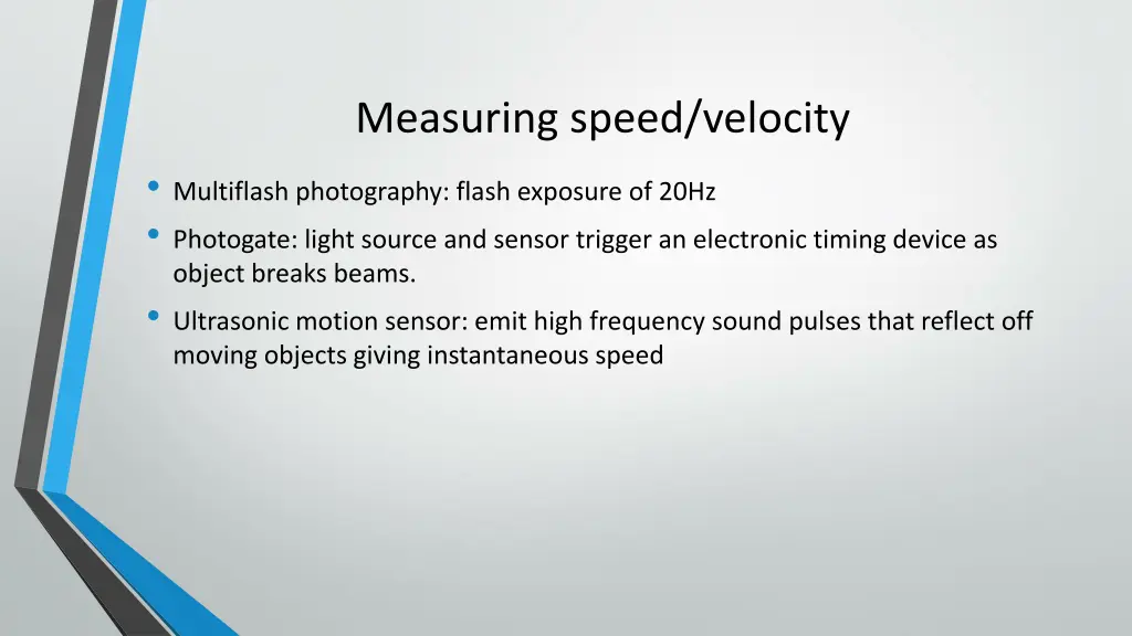 measuring speed velocity multiflash photography