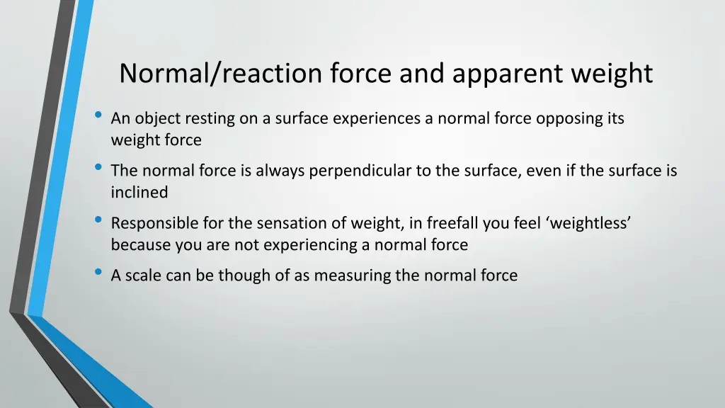 normal reaction force and apparent weight