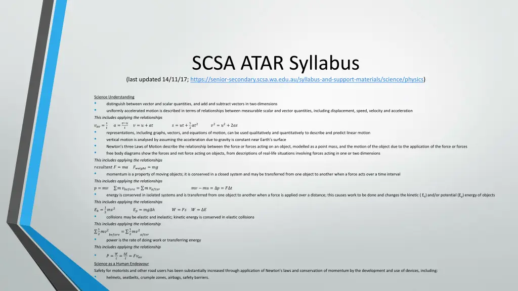 scsa atar syllabus last updated 14 11 17 https