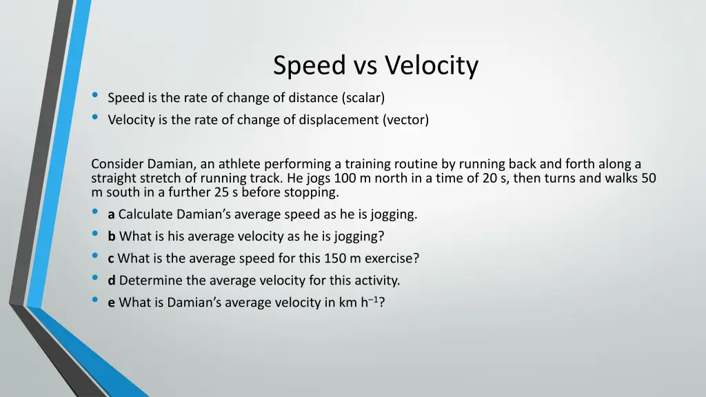 speed vs velocity