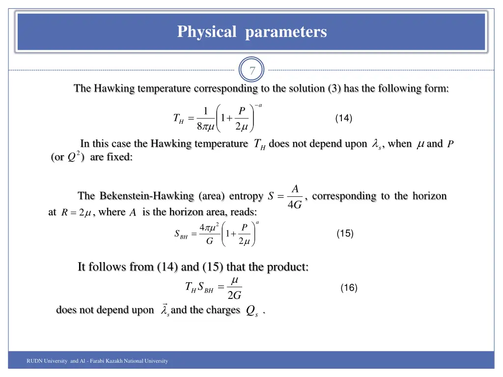 physical parameters 1