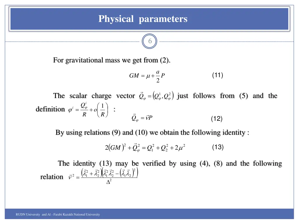 physical parameters