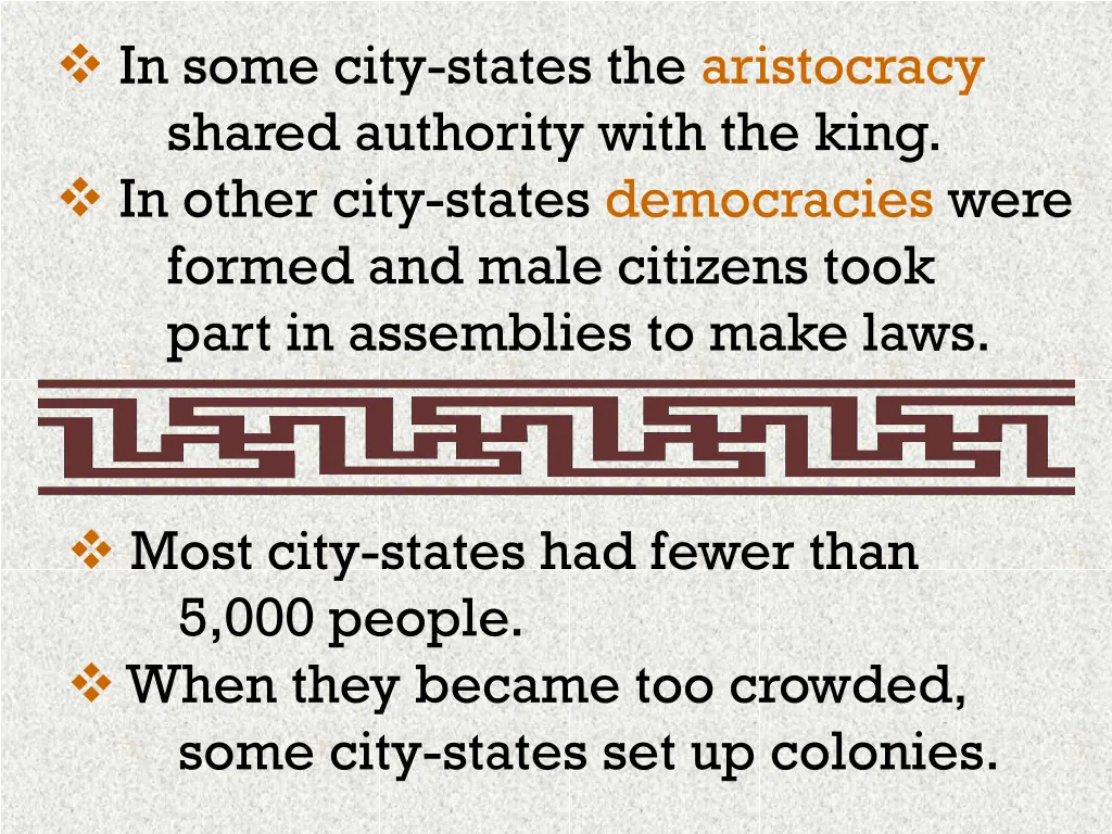 in some city states the aristocracy shared