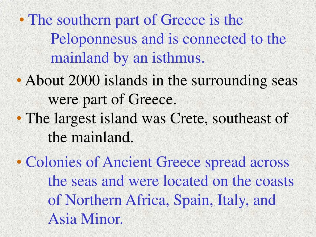 the southern part of greece is the peloponnesus