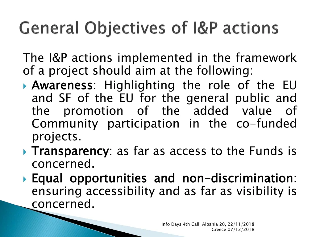 the i p actions implemented in the framework