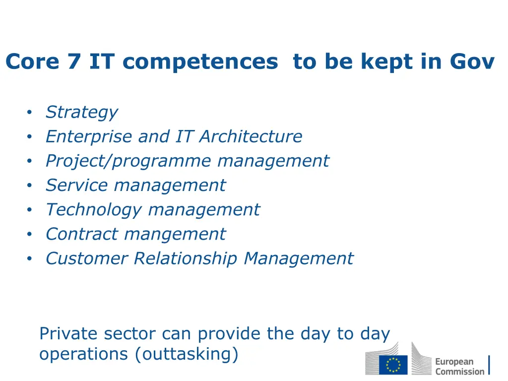 core 7 it competences to be kept in gov