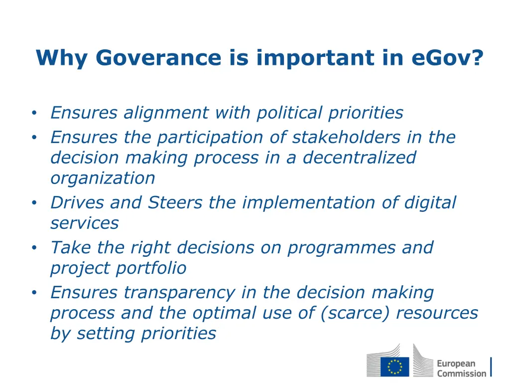 why goverance is important in egov