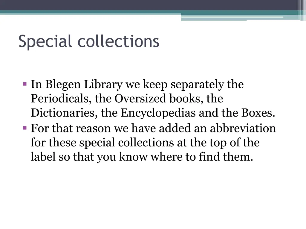 special collections