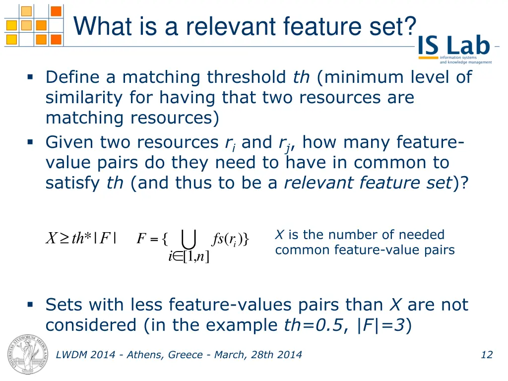 what is a relevant feature set