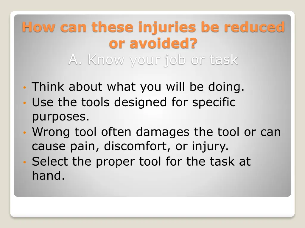 how can these injuries be reduced or avoided