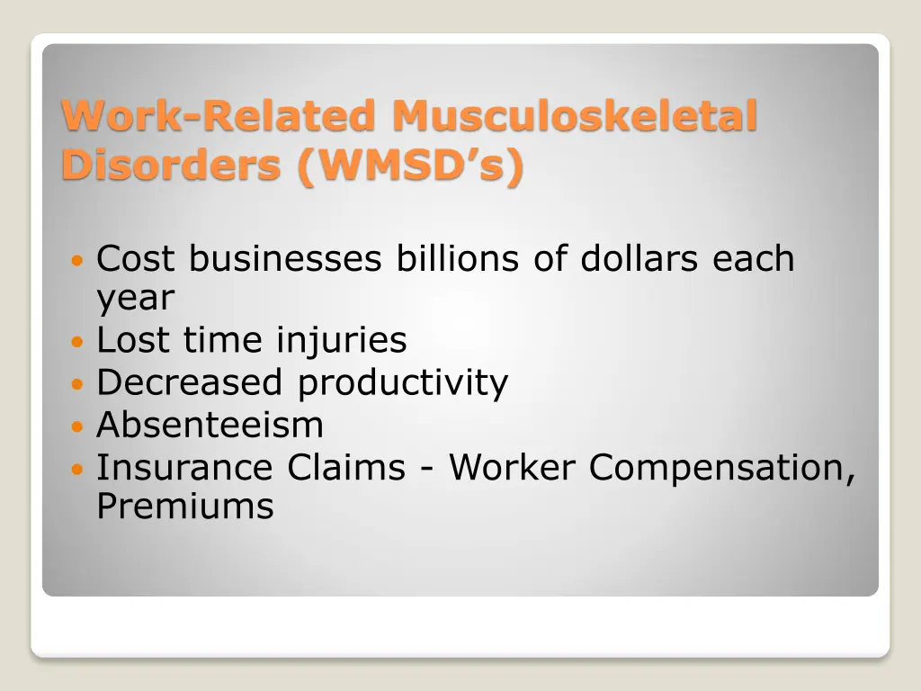 work related musculoskeletal disorders wmsd s