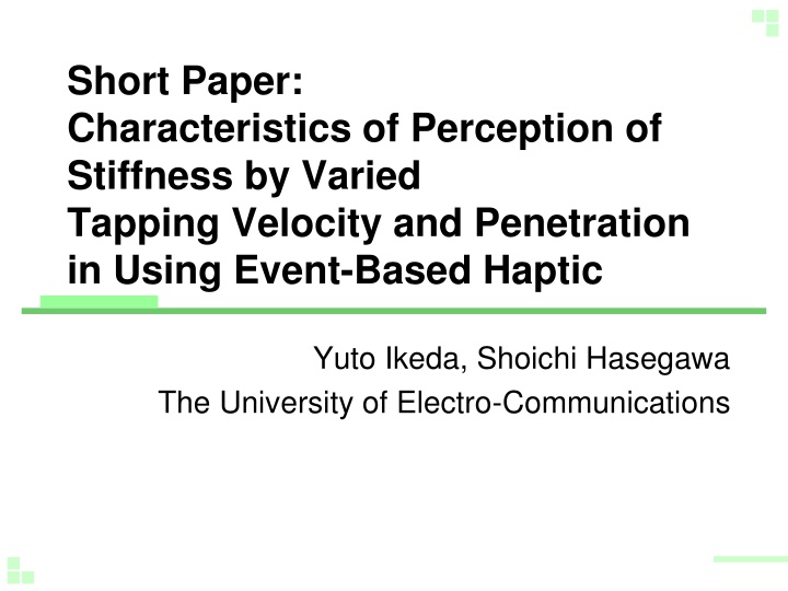 short paper characteristics of perception