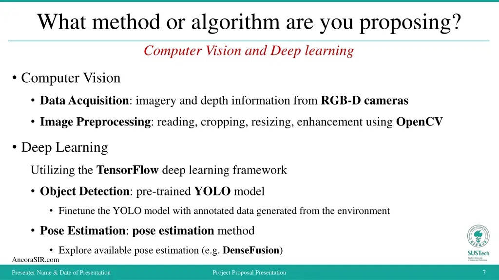 what method or algorithm are you proposing