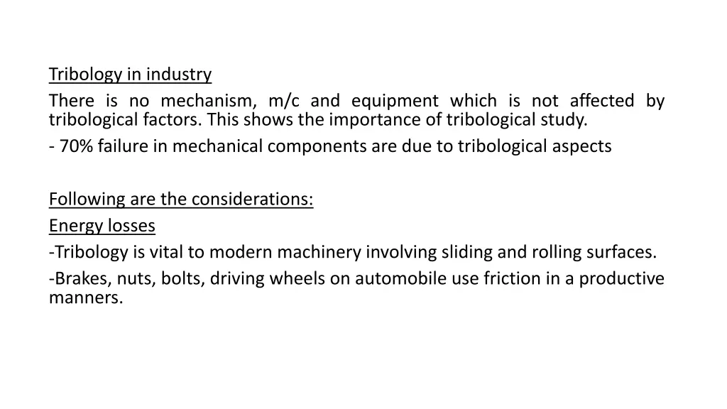 tribology in industry there is no mechanism