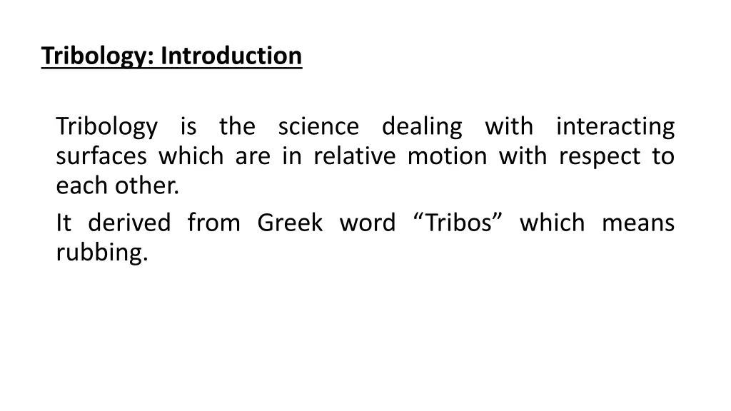 tribology introduction