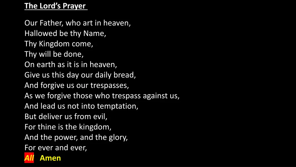 the lord s prayer