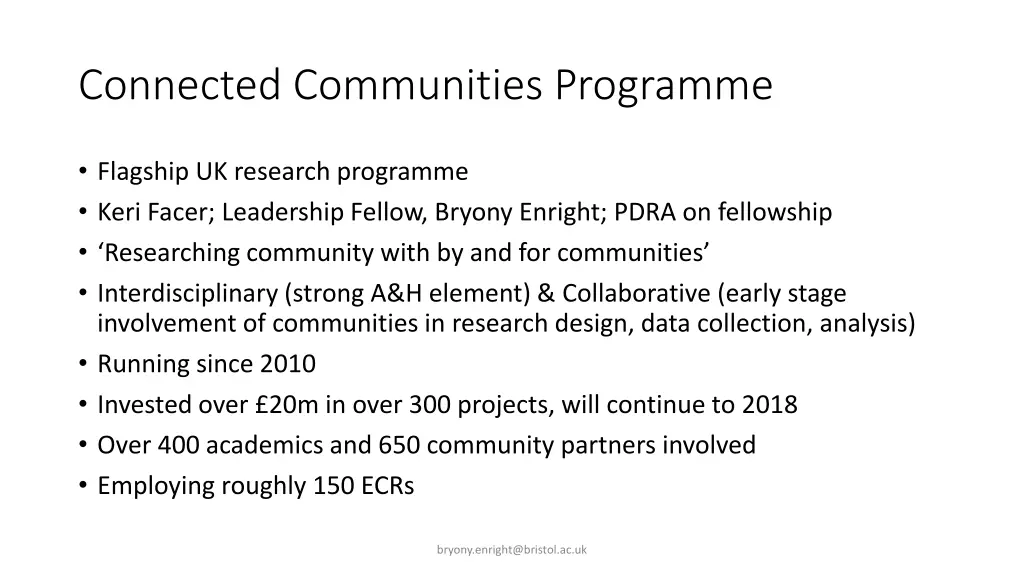 connected communities programme