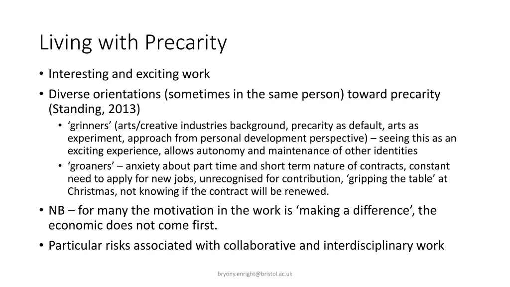 living with precarity