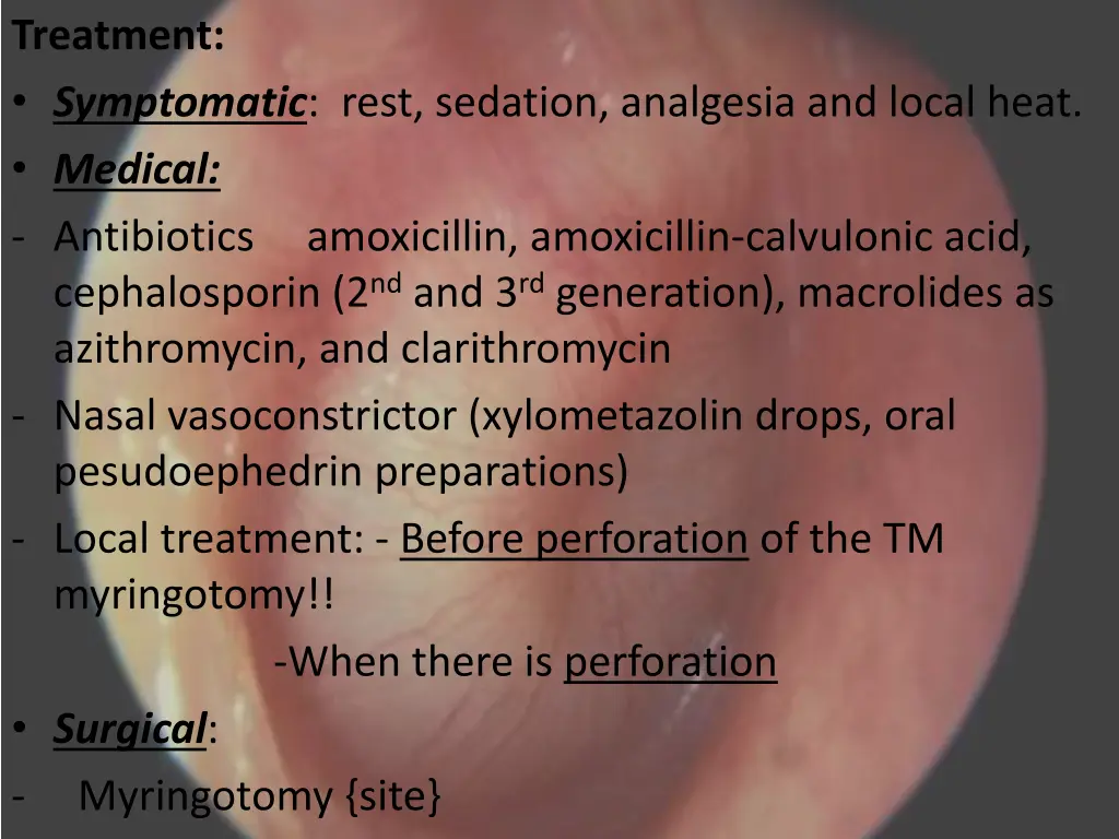 treatment symptomatic rest sedation analgesia