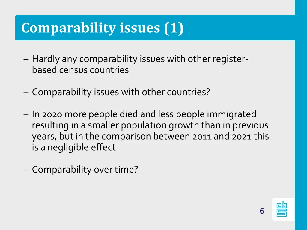 comparability issues 1