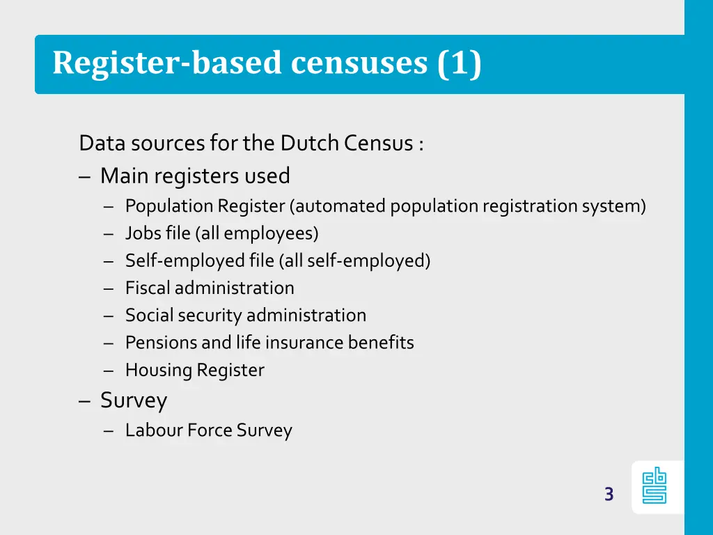 register based censuses 1