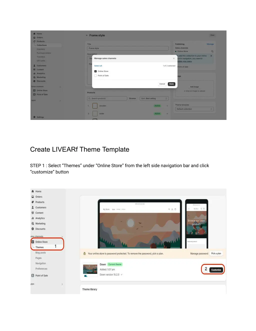 create livearf theme template