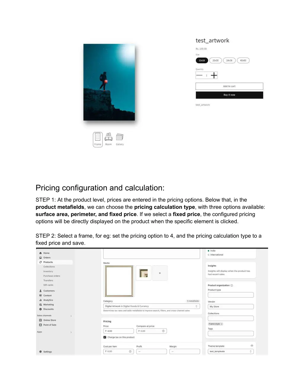 pricing configuration and calculation