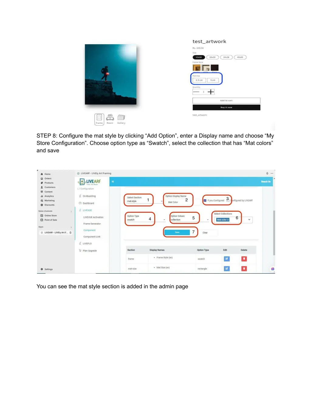 step 8 configure the mat style by clicking