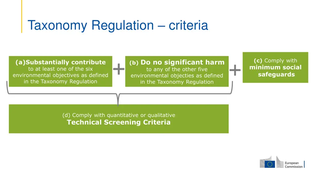 taxonomy regulation criteria