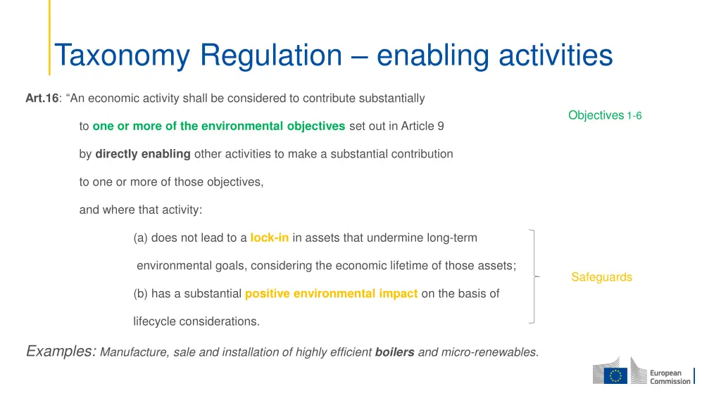 taxonomy regulation enabling activities