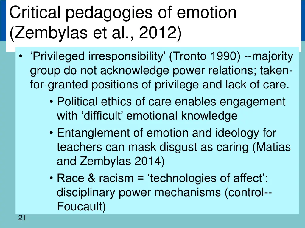 critical pedagogies of emotion zembylas et al 2012