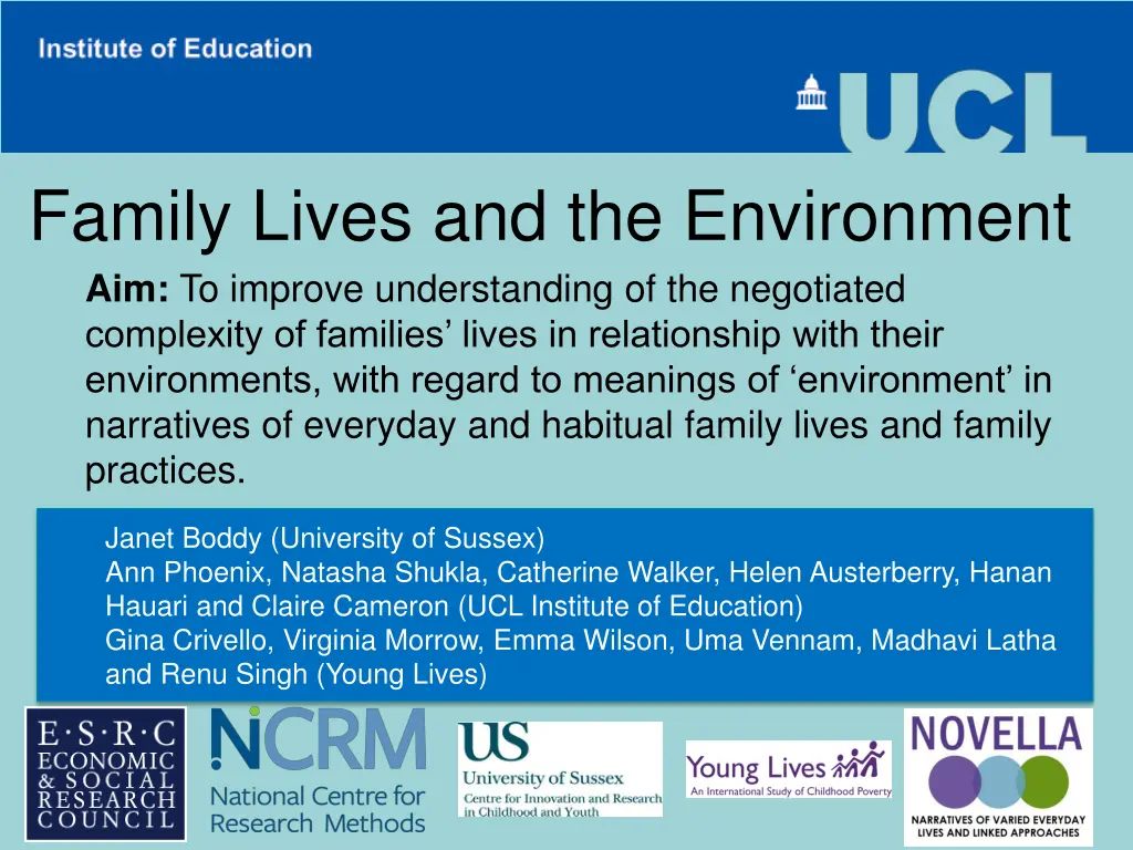 family lives and the environment aim to improve