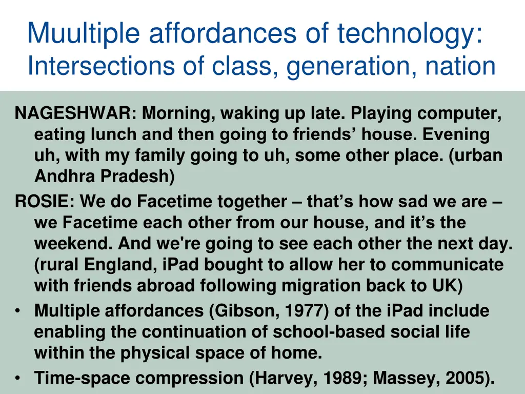 muultiple affordances of technology intersections