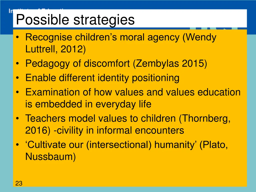 possible strategies recognise children s moral