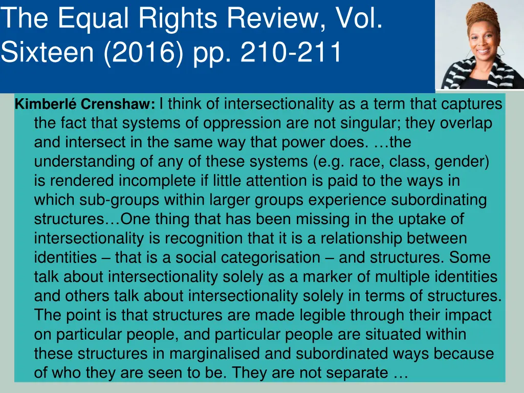 the equal rights review vol sixteen 2016