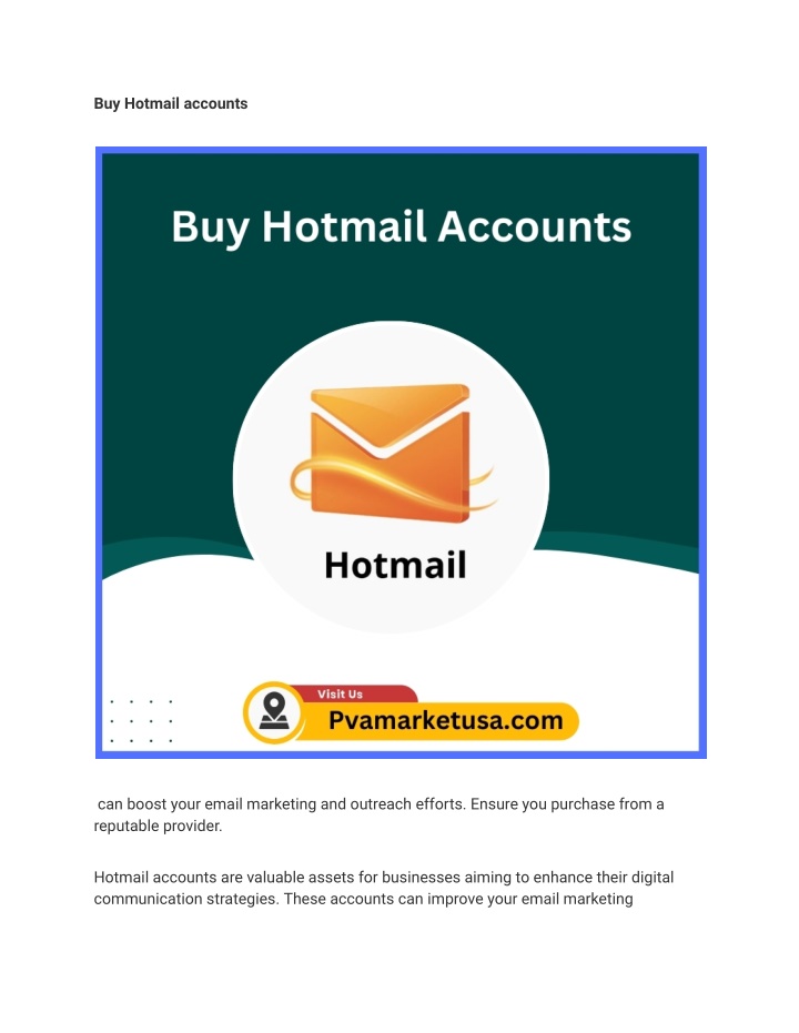 buy hotmail accounts